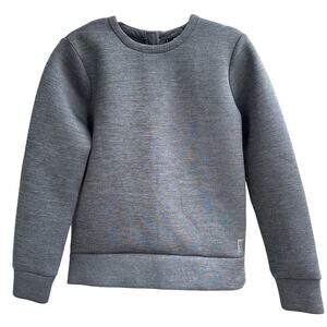 ROOTS Athletics Canada Gray Pullover Back Zip Faux Neoprene Scuba Sweatshirt M